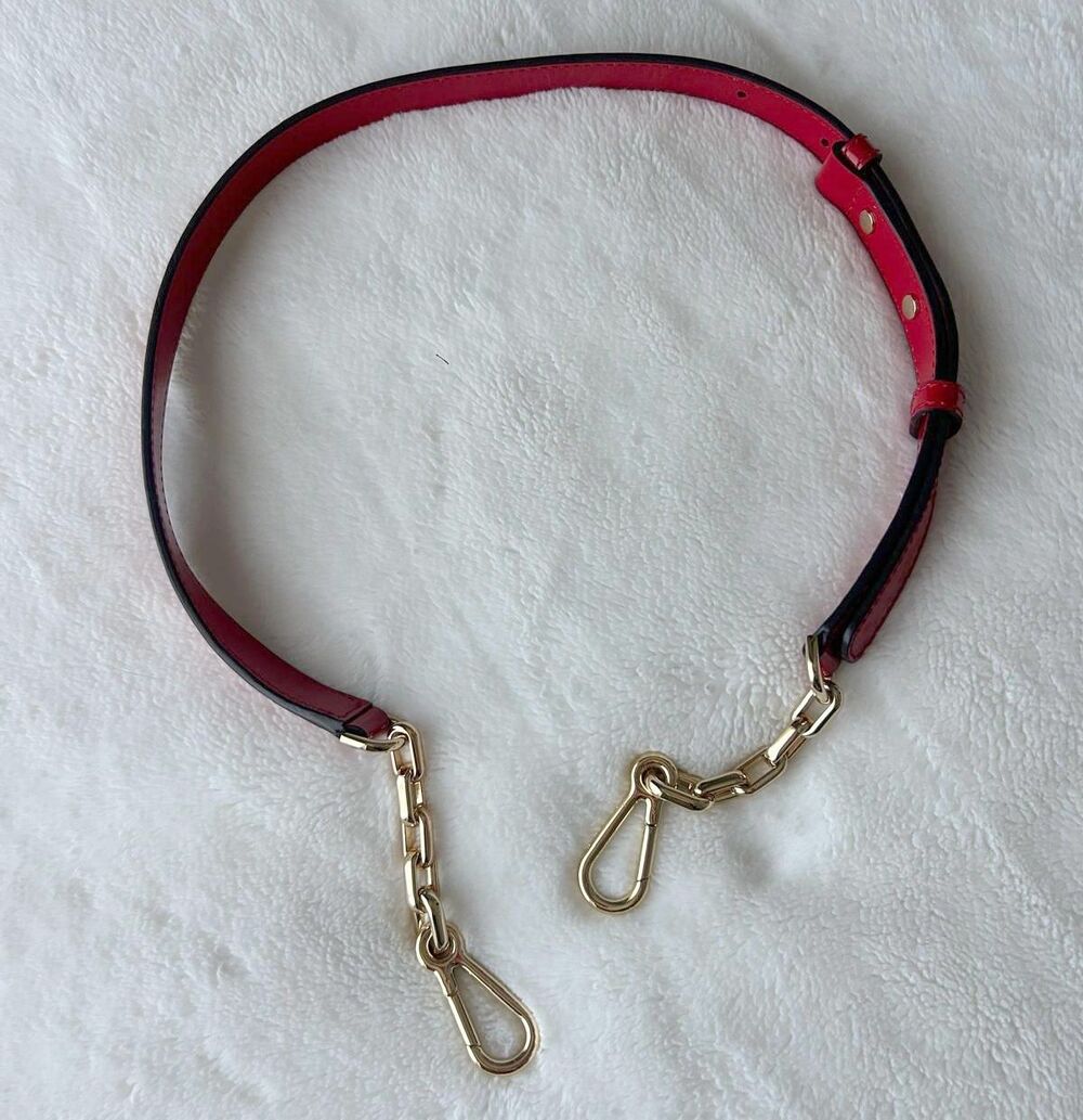 Michael Kors Red Patent Leather Gold Tone Chain Replacement  Strap For  Bag 36"+